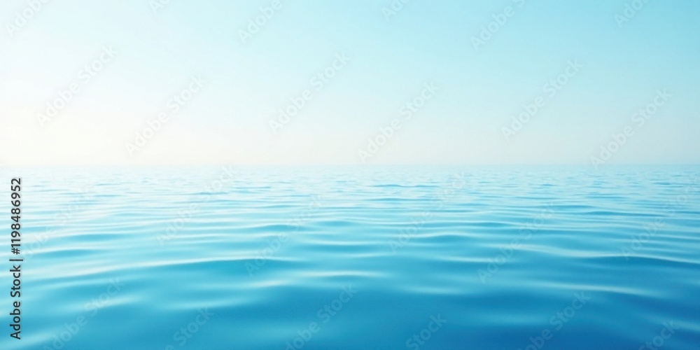 Serene Ocean Vista A Tranquil Seascape of Calm Waters Under a Pale Sky