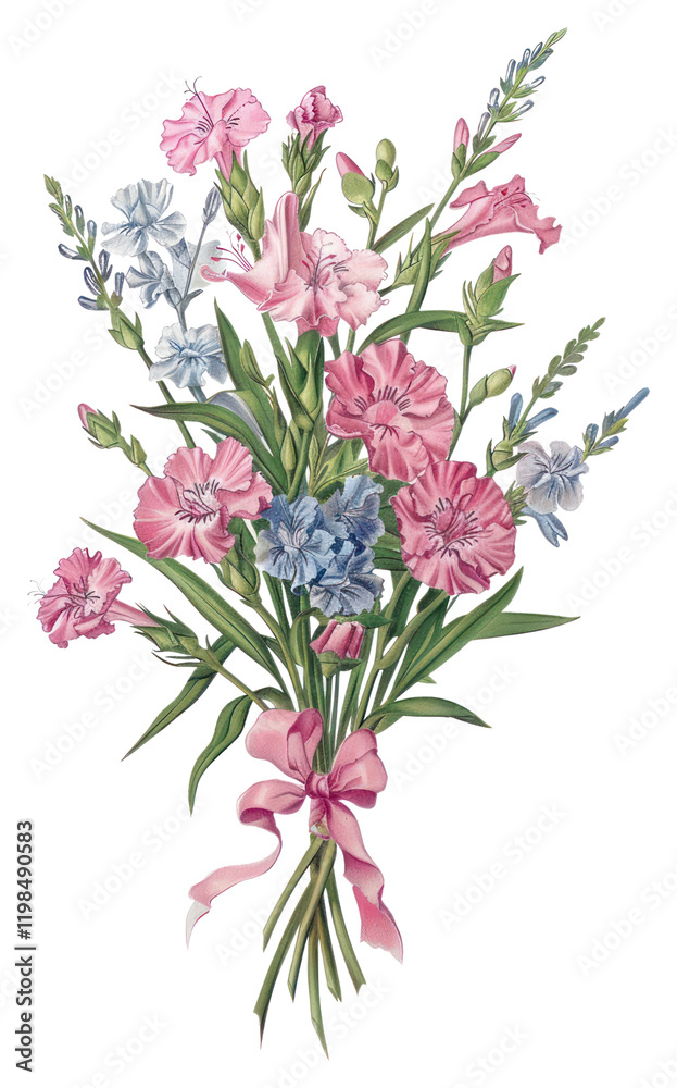 Obraz premium PNG Elegant floral bouquet illustration