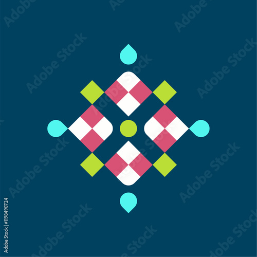 Native Oriental Palestinian Winter pattern Elements for Carpet and Traditional Cloth Design Geometric patterns