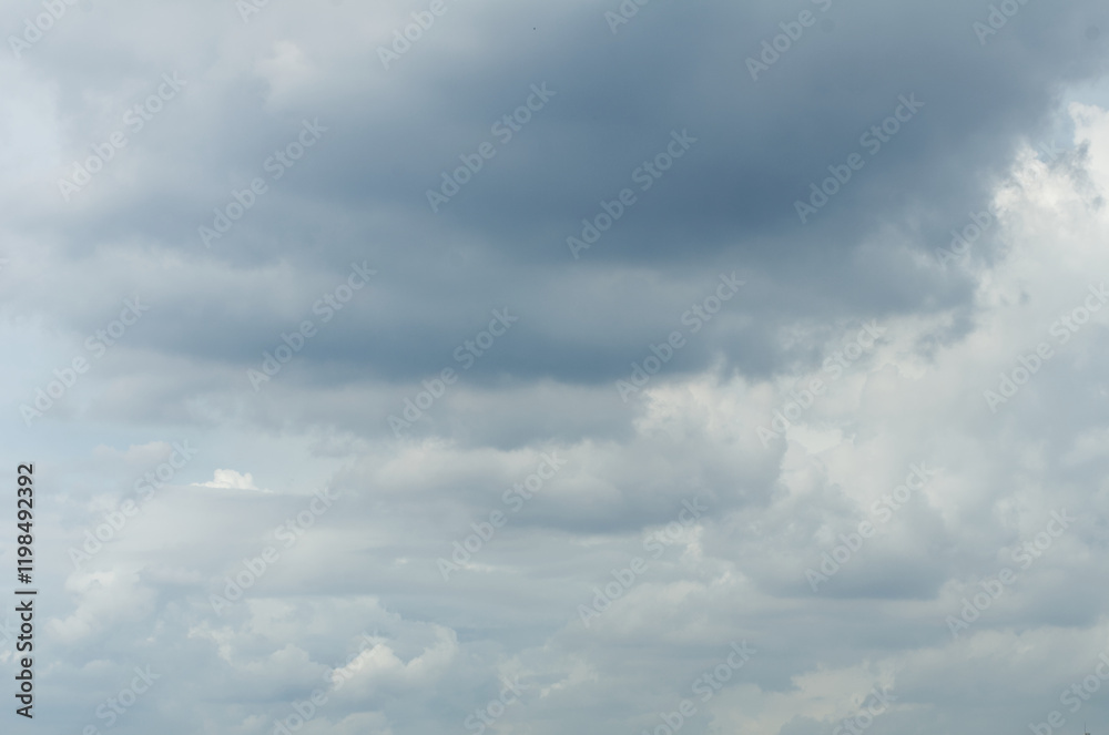 White Fluffy Cloud Formation in a Bright Blue Sky Scenic View White Fluffy Cloud Formation in a Bright Blue Sky Scenic View