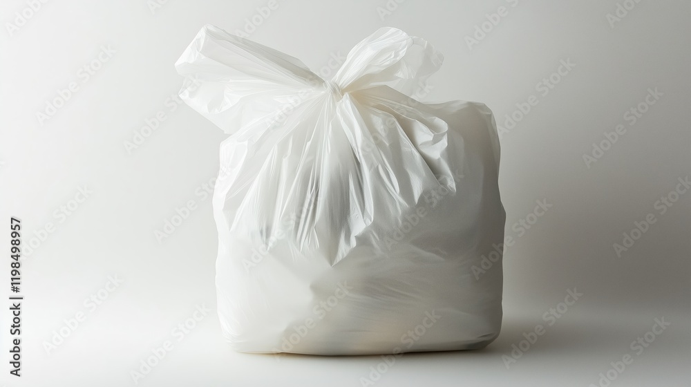 Obraz premium Cargo in white plastic bag on a white background