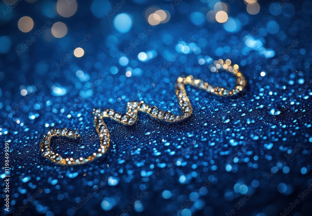 Elegant Golden Script on Sparkling Blue Background with Water Droplets and Bokeh Effect, Perfect for Holiday and Celebration Themes Elegant Golden Script on Sparkling Blue Background with Water Droplets and Bokeh Effect, Perfect for Holiday and Celebration Themes