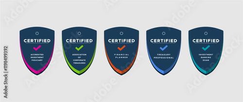 Vector illustration certified logo design.