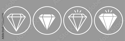 Diamond icon set. Different shapes of diamond icons .Diamond icon with flat design eps 10.