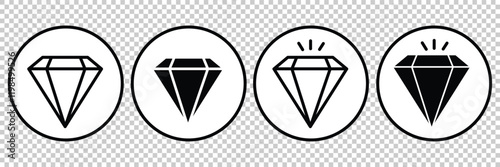 Diamond icon set. Different shapes of diamond icons .Diamond icon with flat design eps 10.