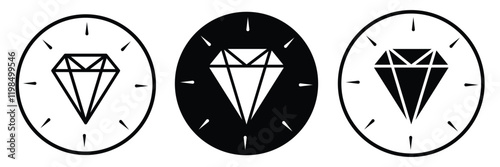 diamond gemstone icon set. diamond icon with flat design eps 10.