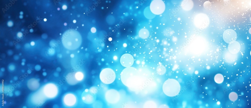 Abstract Blurred Light Blue Bokeh Background with White Glitter Sparks. Abstract Blurred Light Blue Bokeh Background with White Glitter Sparks.