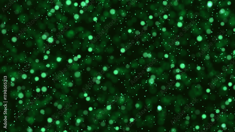 Fototapeta premium Abstract colorful green background, glow green particles, conceptual digital background, 