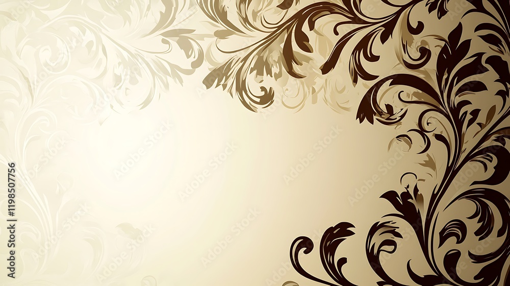 Elegant Brown and Beige Floral Design Background Elegant Brown and Beige Floral Design Background