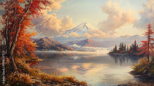 Wallpaper Mural Autumn Lake, Mountain Vista Torontodigital.ca