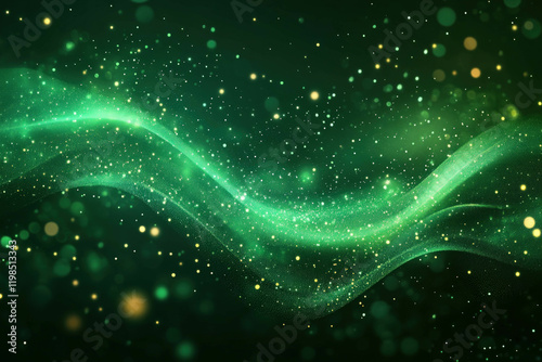 Green Wave Abstract Background