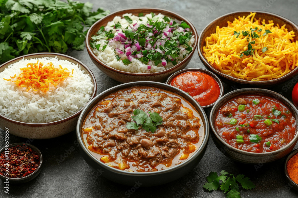 Iranian Food, Served On A Table Iranian Food, Served On A Table