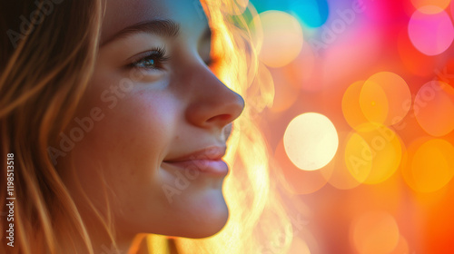 Dreamy Holographic Rainbow Light Refraction Texture with Abstract Soft Bokeh