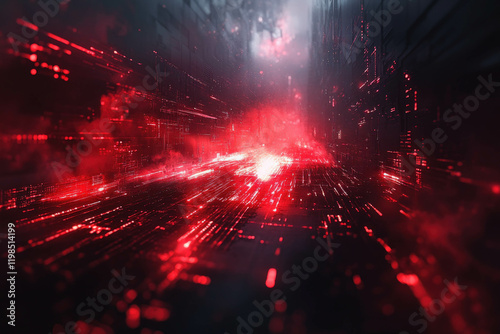 Red Abstract Technology Bac...