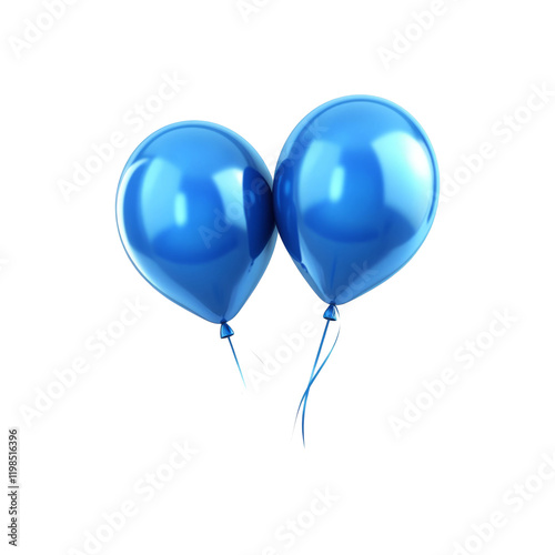 Wallpaper Mural two blue balloon 3d render icon isolated on transparent background cutout Torontodigital.ca