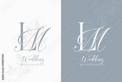ML monogram logo LM initial letter wedding logo monogram logo