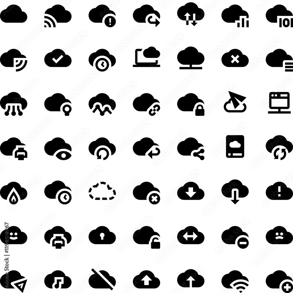 Set of Cloud tech icons