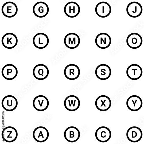 Set of Circled Letters icons