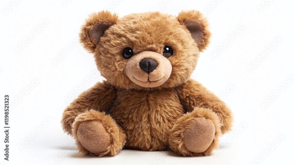 Brown Bear Cub Plush Toy Isolated on White Background - Adorable Stuffed Animal for Kids Brown Bear Cub Plush Toy Isolated on White Background - Adorable Stuffed Animal for Kids
