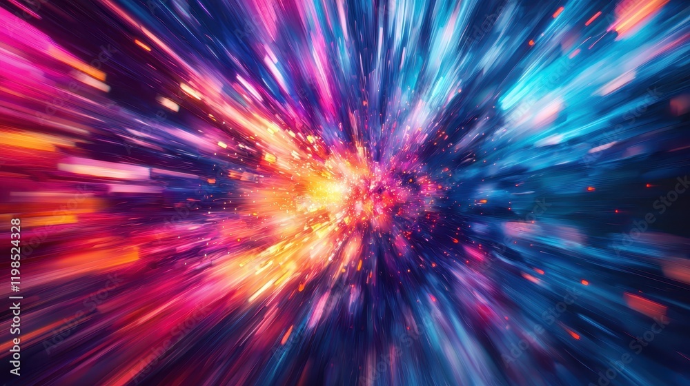 Obraz premium Vibrant 3D Abstract Motion Blur