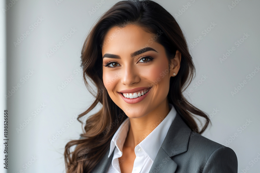 portrait of young happy smiling Hispanic businesswoman portrait of young happy smiling Hispanic businesswoman