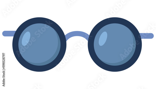 Round sunglasses flat vector icon isolated on white background.