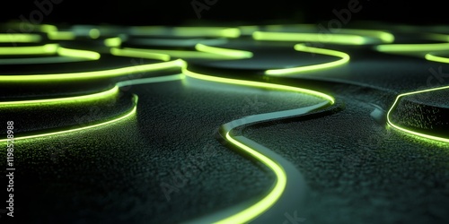 Futuristic Neon Lines glowing with cutting-edge precision, Generative AI