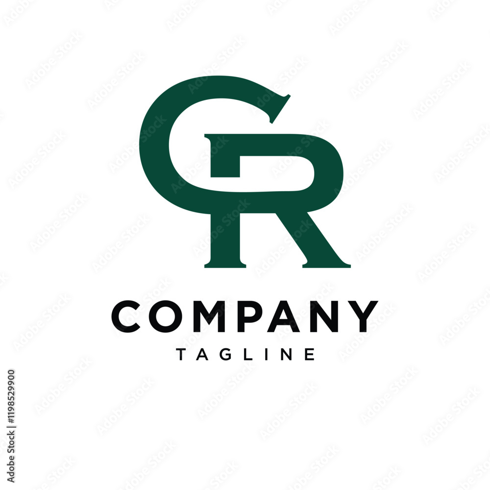 Obraz premium Letter C R Monogram Simple Logo Icon Vector