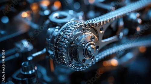 Engine timing belt placed neatly on a clean surface photo