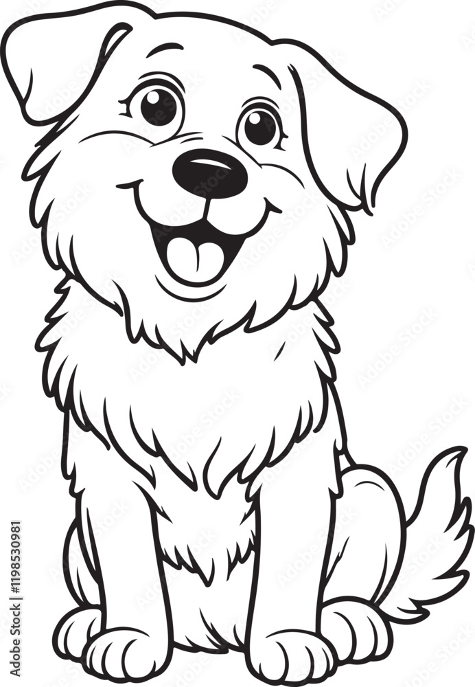 funny Dog line art vector on white background funny Dog line art vector on white background