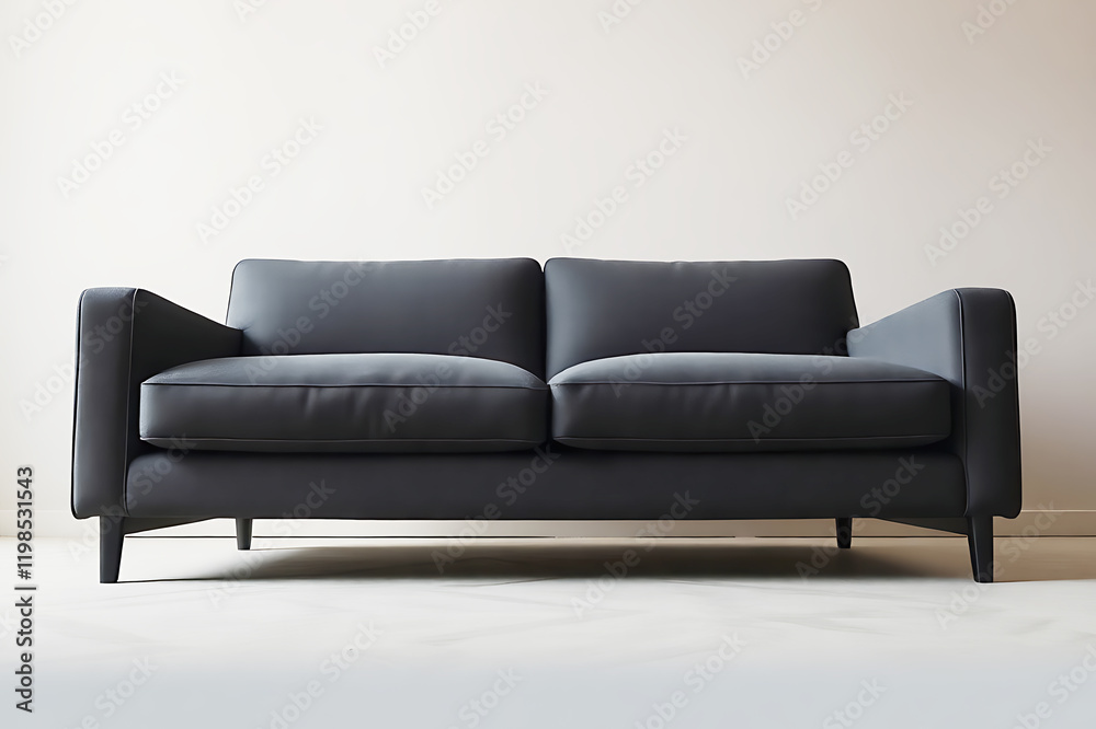 Stylish Dark Gray Sofa with Classic Design. Stylish Dark Gray Sofa with Classic Design.