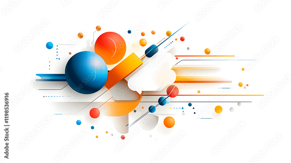 Obraz premium Dynamic abstract art representation creative space digital artwork colorful environment modern viewpoint visual concept