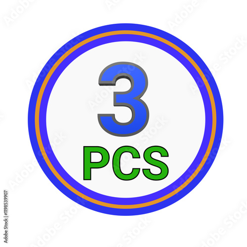 3 PCS logo design. The concept of the number of business units.