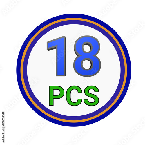 18 PCS logo design. The concept of the number of business units.