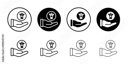 Child custody icon Flat art illustration in outline