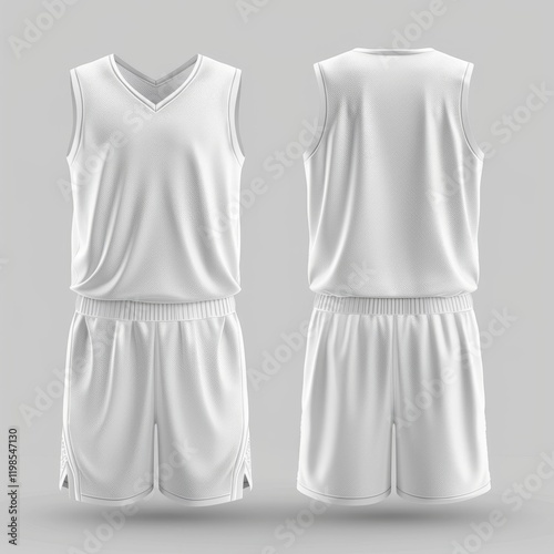 Blank white basketball jersey and shorts uniform mockup. (2)