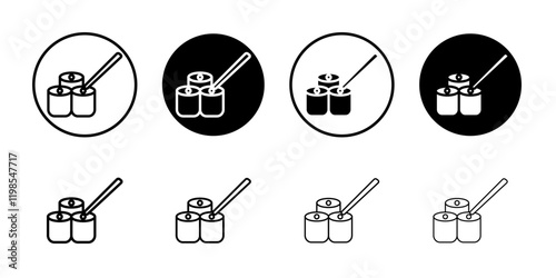 Maki sushi roll icon Flat art illustration in outline