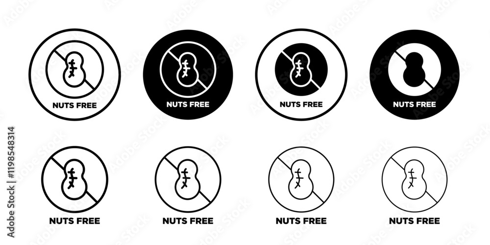 nuts free icon Flat art illustration in outline nuts free icon Flat art illustration in outline
