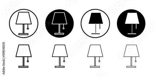 Night Bedside Lamp icon Flat art illustration in outline