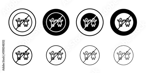 No kid allowed icon Flat art illustration in outline