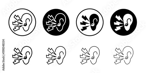 Otitis icon Flat art illustration in outline