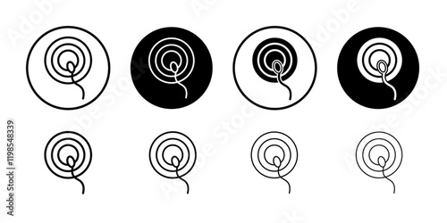ovule being fertilized by sperm icon Flat art illustration in outline
