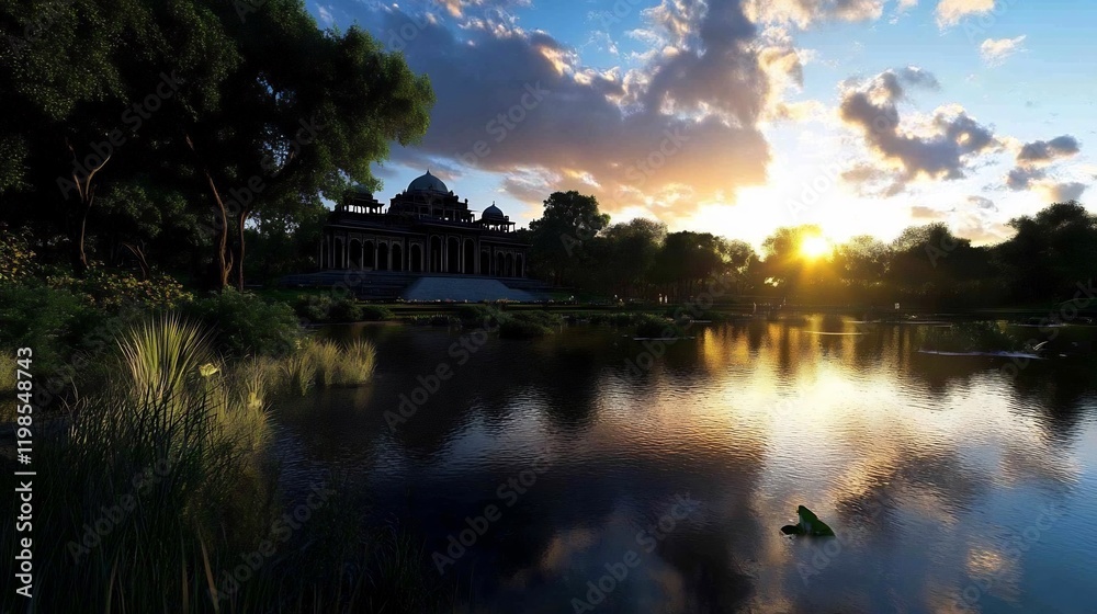 Serene Sunset at the Majestic Tomb of Safdarjung, Delhi Serene Sunset at the Majestic Tomb of Safdarjung, Delhi