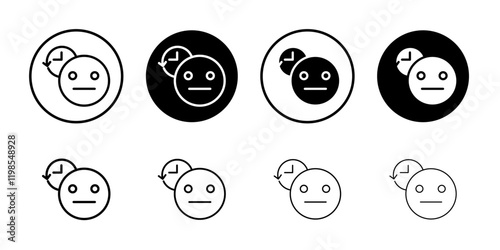 Regret expression icon Flat art illustration in outline