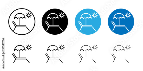 Summer holiday icon Flat art illustration in outline