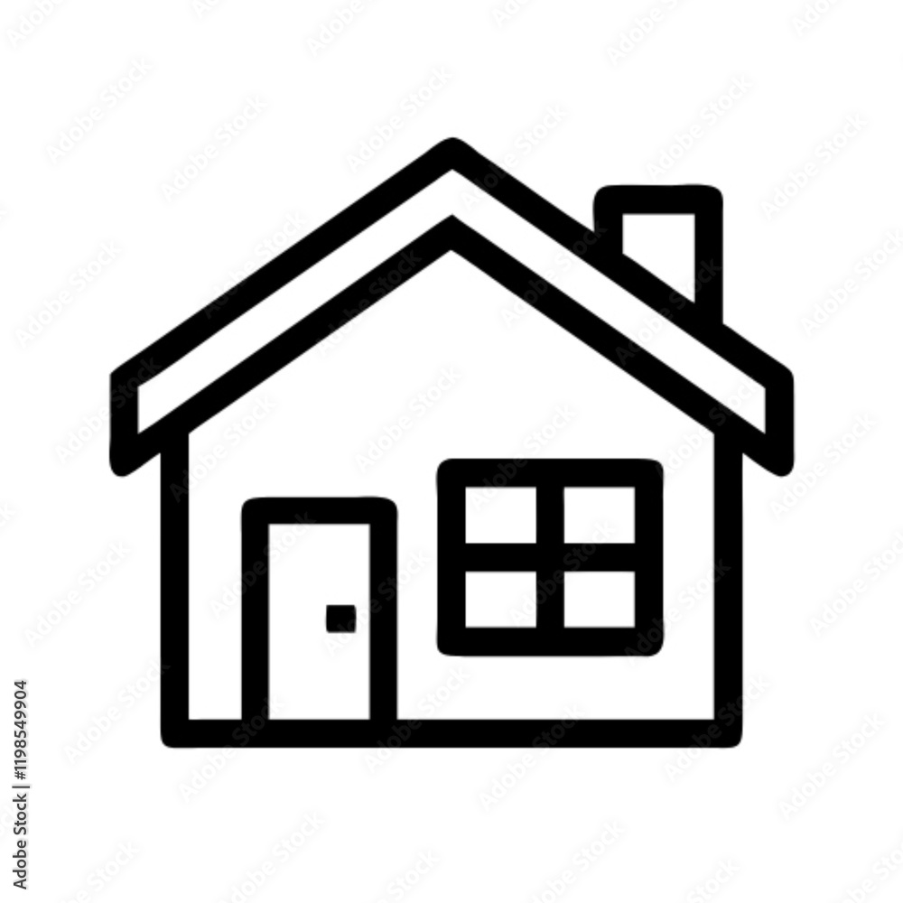 Simple Line Art Illustration of a Cozy Home icone vector design (1) Simple Line Art Illustration of a Cozy Home icone vector design (1)