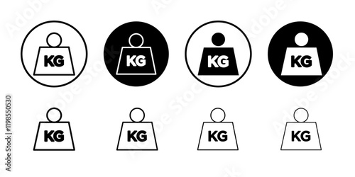 Weight kilogram icon Flat art illustration in outline photo