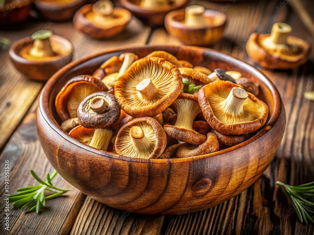 Delicious Sliced Preserved Mushrooms in a Bowl - Ready to Use Delicious Sliced Preserved Mushrooms in a Bowl - Ready to Use