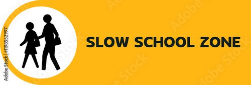 slow school zone sign for templates.