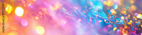Dreamy Holographic Rainbow Light Refraction Texture with Abstract Soft Bokeh